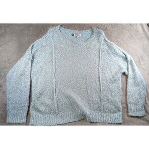 Jennifer Lopez Women’s XL Fuzzy Sweater Blue Metallic Glitter Oversized
